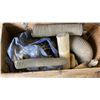 Image 4 : LARGE GROUP OF ASSORTED ITEMS - CABINET, STEEL BRACKETS, STORAGE BOX,