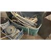 Image 11 : LARGE GROUP OF ASSORTED ITEMS - WOOD SHELF UNITS, DESK, TOOLS, HARDWARE AND MORE