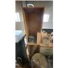 Image 15 : LARGE GROUP OF ASSORTED ITEMS - WOOD SHELF UNITS, DESK, TOOLS, HARDWARE AND MORE
