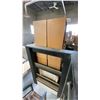 Image 16 : LARGE GROUP OF ASSORTED ITEMS - WOOD SHELF UNITS, DESK, TOOLS, HARDWARE AND MORE