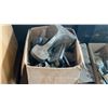 Image 9 : LARGE GROUP OF ASSORTED ITEMS - WOOD SHELF UNITS, DESK, TOOLS, HARDWARE AND MORE