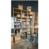 Image 2 : LARGE GROUP OF ASSORTED ITEMS - 2 LARGE WOODEN  SHELF UNITS W/CONTENTS, HARDWARE,