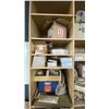 Image 3 : LARGE GROUP OF ASSORTED ITEMS - 2 LARGE WOODEN  SHELF UNITS W/CONTENTS, HARDWARE,