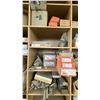 Image 5 : LARGE GROUP OF ASSORTED ITEMS - 2 LARGE WOODEN  SHELF UNITS W/CONTENTS, HARDWARE,