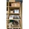 Image 7 : LARGE GROUP OF ASSORTED ITEMS - 2 LARGE WOODEN  SHELF UNITS W/CONTENTS, HARDWARE,