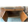 Image 3 : WOODEN BUFFET CABINET AND BROWN MICROFIBRE SUEDE LOVESEAT