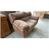 Image 8 : WOODEN BUFFET CABINET AND BROWN MICROFIBRE SUEDE LOVESEAT