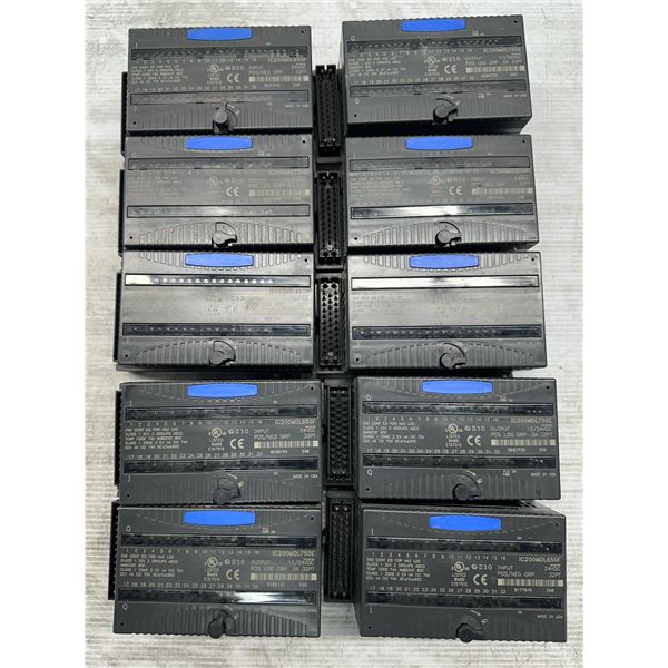 Lot of (10) GE Fanuc #IC200MDL650F & #IC200MDL750E Modules