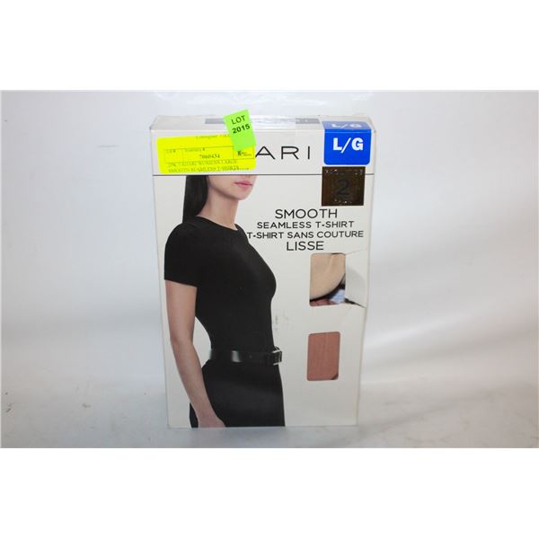 2PK TAHARI WOMENS LARGE SMOOTH SEAMLESS T-SHIRTS