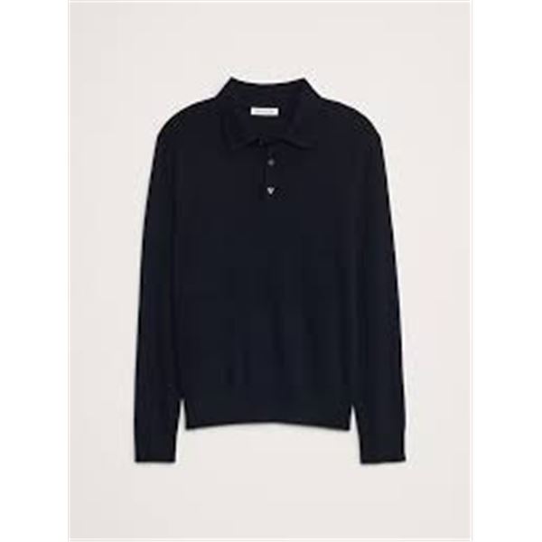 NEW BANANA REPUBLIC LS POLO MEDIUM
