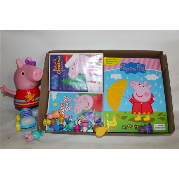 PEPPA PIG DVDS, BOOK & PEPPA PIG TOYS