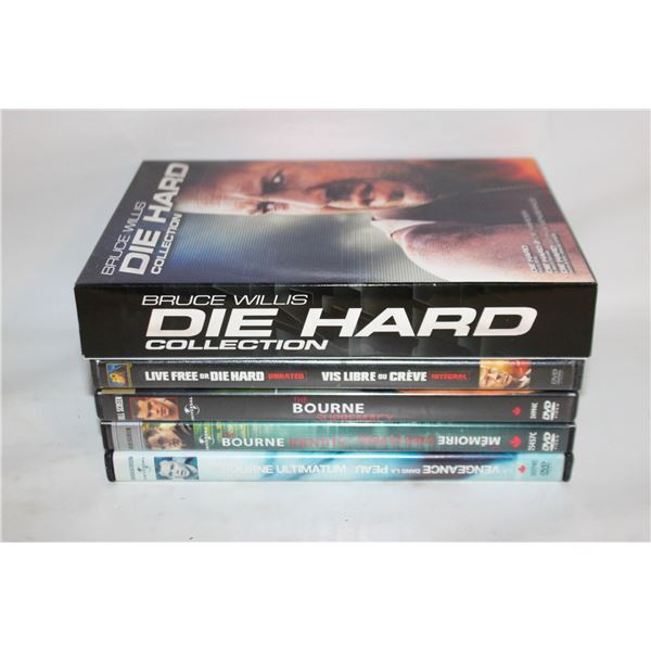 DIEHARD SERIES LOT OF 5 + JASON BOURNE SERIES LOT-