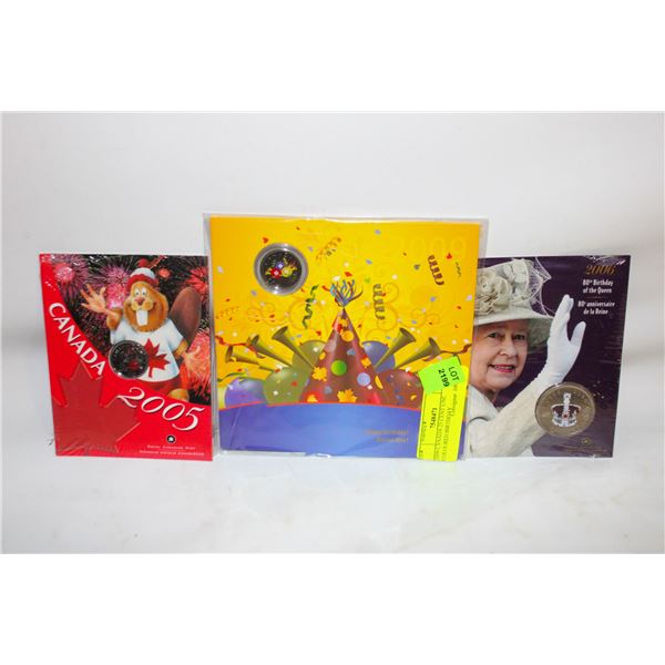 2009 CANADA 25 CENT UNC COLOURED BIRTHDAY