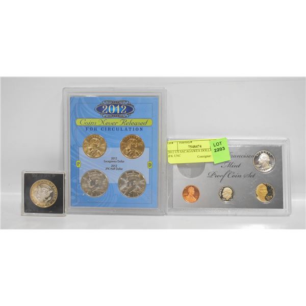 2012 US SACAGAWEA DOLLAR AND JFK UNC