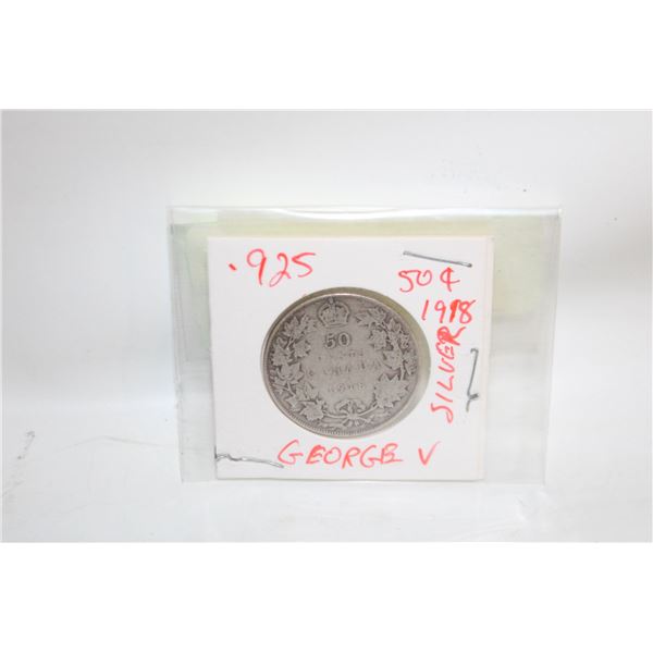 1918 GEORGE V 50 CENT SILVER