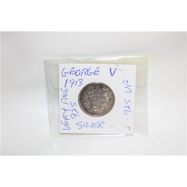 1913 GEORGE V QUARTER SILVER