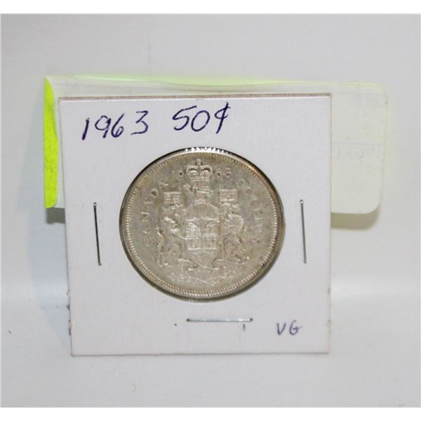 1963 CANADA 50 CENT SILVER COIN