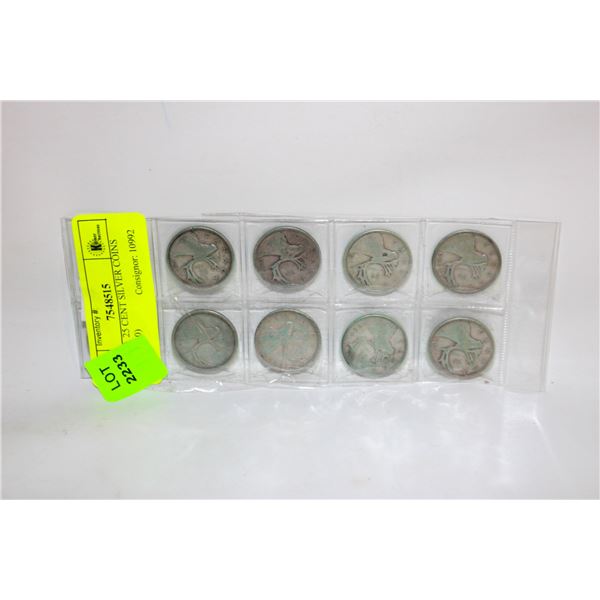 CANADA 25 CENT SILVER COINS (LOT OF 10)