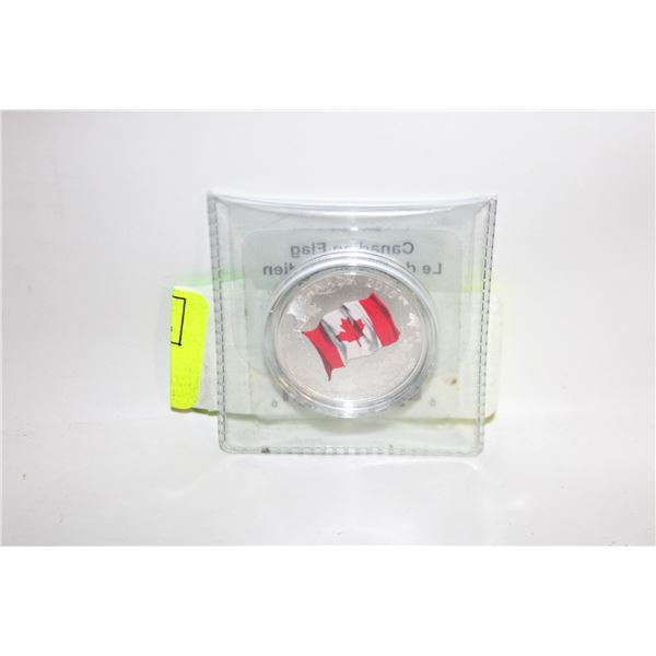 2015 CANADA 25 DOLLAR COLOURED FLAG
