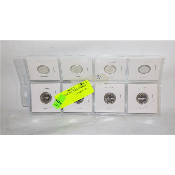 LOT OF 8 1967 CENTENNIAL DIMES