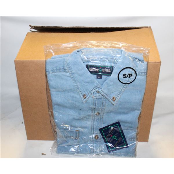 NEW MEN'S SHIRTS CASE OF 9 DENIM SIZE S