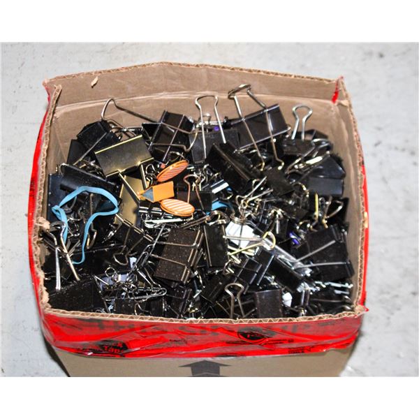 BOX OF LARGE -  SMALL OFFICE BINDER CLIPS