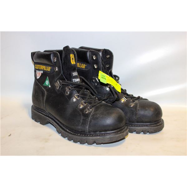 CAT STEEL TOE WORK ANKLE BLACK BOOTS LINED
