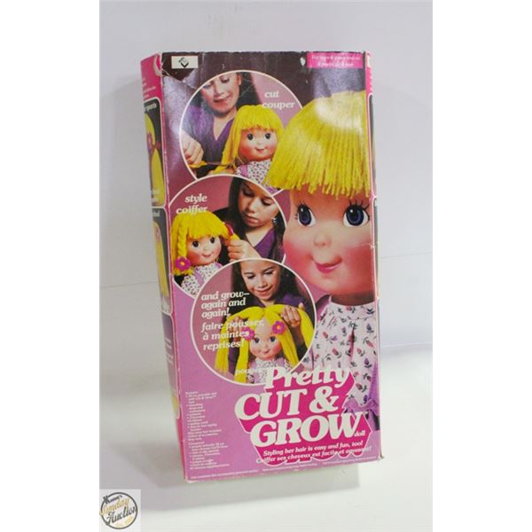 IRWIN TOYS 1980 PRETTY CUT & GROW DOLL IN ORIGINAL