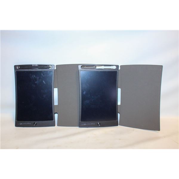 2 BLACK LEATHER CASED BOOGIE BOARDS