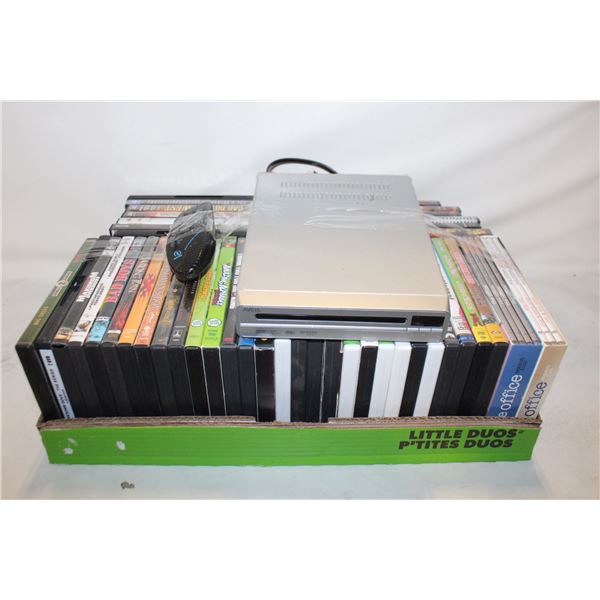 LARGE LOT OF DVD'S AND PLAYER
