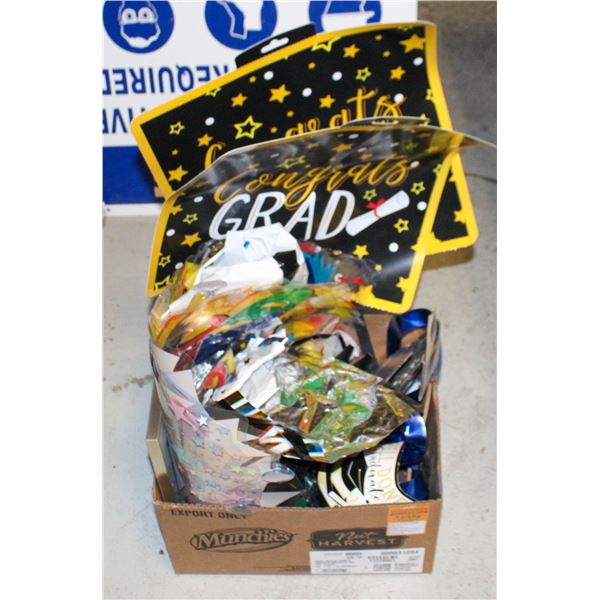 BOX OF GRADUATION DECOERATIONS