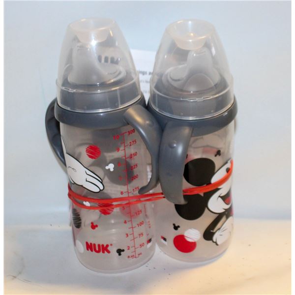 NEW 2PK NUK MICKEY MOUSE BABY BOTTLES
