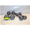 Image 1 : PAIR OF 10LB + PAIR OF 5LB CAST IRON HAND