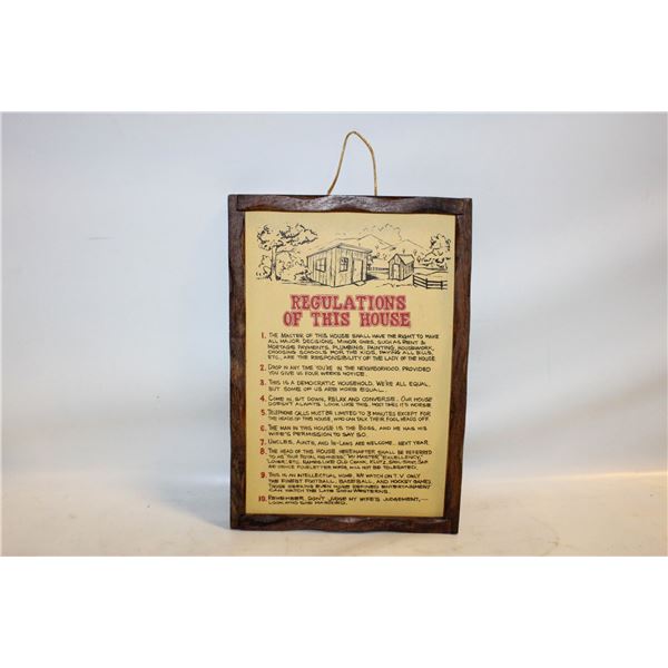 VINTAGE 1950'S NOVELTY REGULATIONS OF