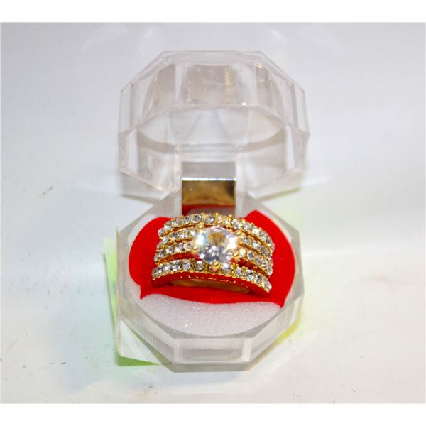 NEW GOLD TONE 2PCS/SET RING SET SZ9