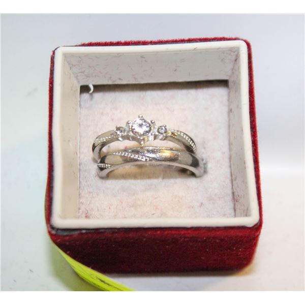 NEW 2PCS/SET RING SET ADJUSTABLE SIZE