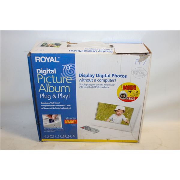 NEW ROYAL WHITE DIGITAL FRAME WITH REMOTE +