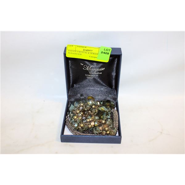 ESTATE CRYSTAL & JEWELRY IN BOX-ESTATE