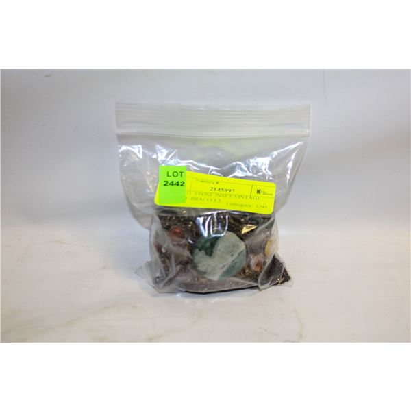 ESTATE STONE INSET VINTAGE LARGE BRACELET,