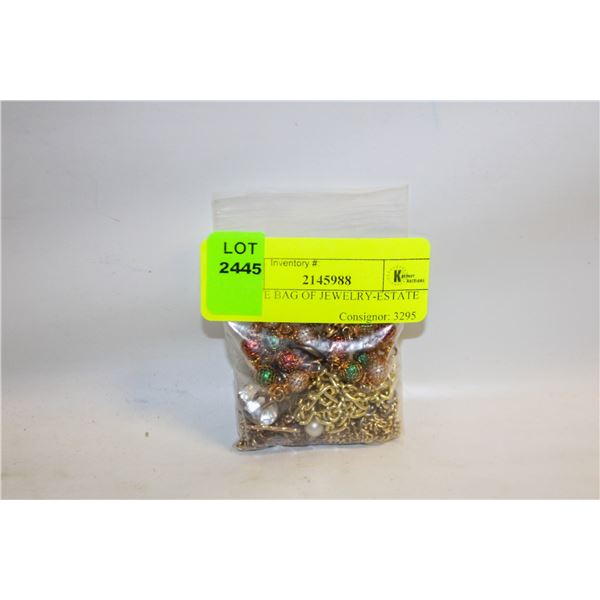 ESTATE BAG OF JEWELRY-ESTATE