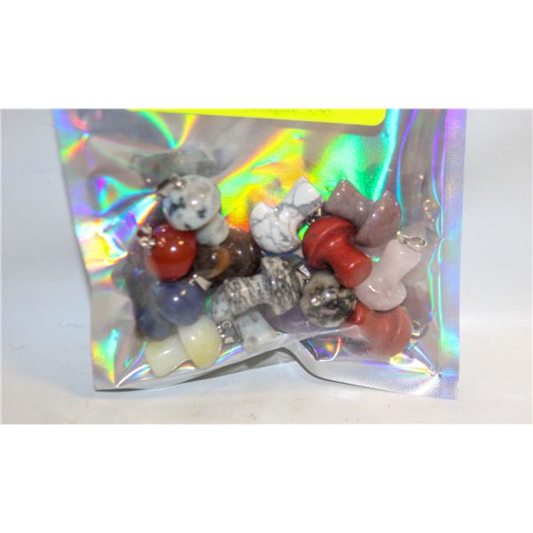 12 SPECIMEN STONE MUSHROOM SHAPED