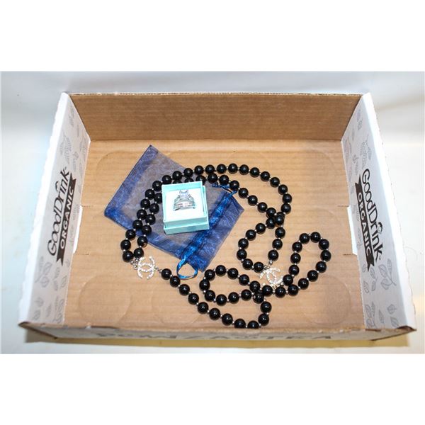 3PC SET - REPLICA CHANEL BLACK BEAD