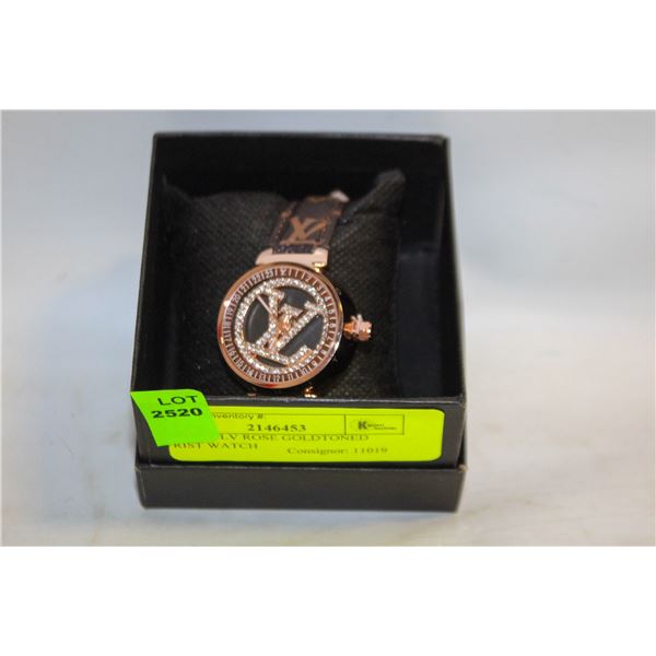 REPLICA LV ROSE GOLDTONED WRIST WATCH