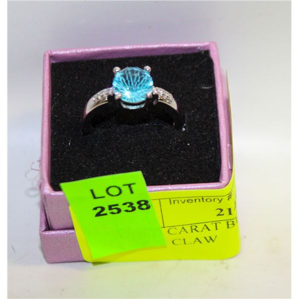 NEW 5 CARAT BLUE MOISSIANITE RING 4 CLAW