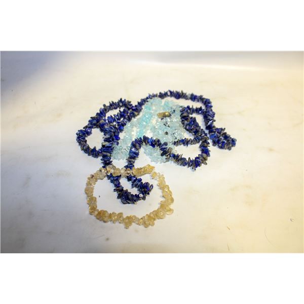 LAPIS LAZULI AND AQUAMARINE NECKLACES +