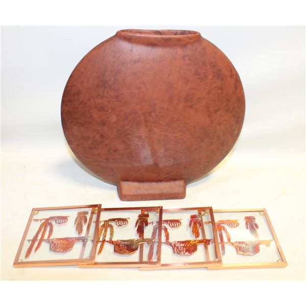 RUSTIC TERRACOTTA VASE WITH VINTAGE