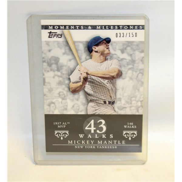 MICKEY MANTLE 33/150 TOPPS MOMENTS&