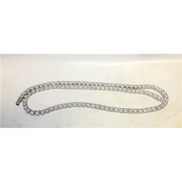 22 INCH 6ICE SILVERTONED NECKLACE