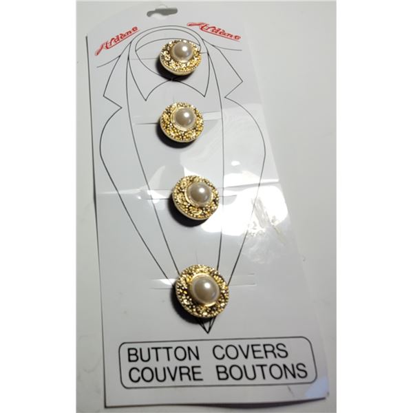 12)  LOT OF 4 GOLD TONE WITH PEARL BUTTON