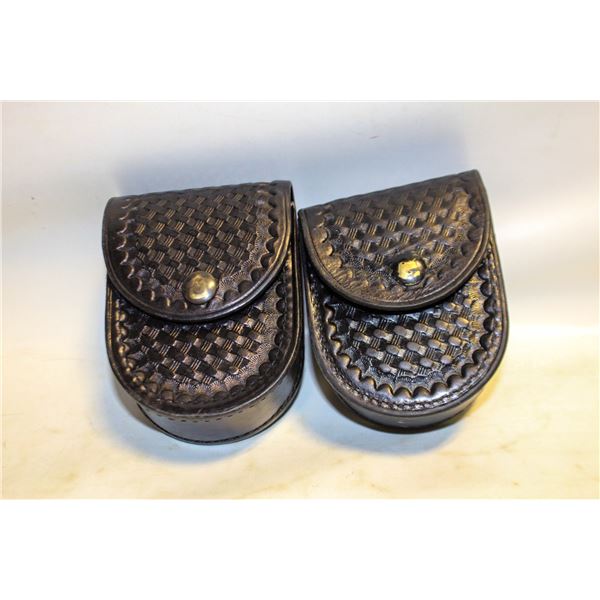 HANDCUFF POUCHES W/BELTLOOP STALLION LEATHER